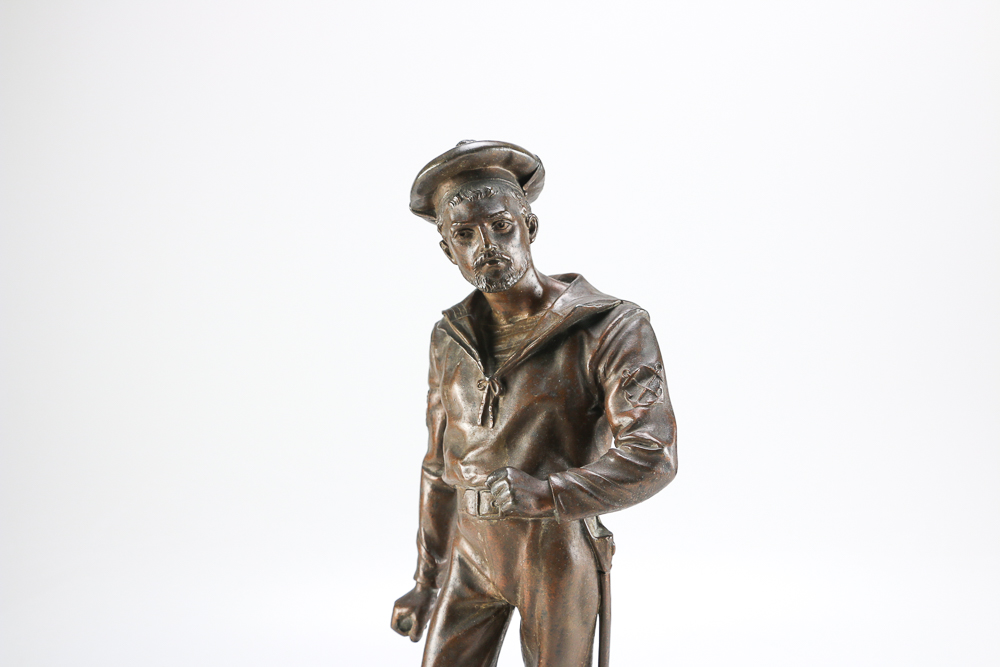 Anatole Jean Guillot Bronze Statue of a Sailor