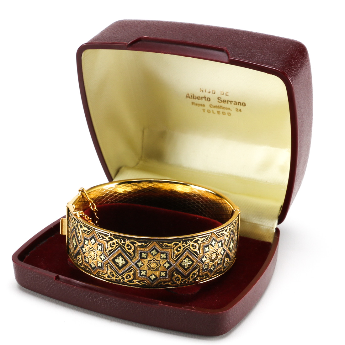 Vintage Gold Tone Damascene Bangle Bracelet