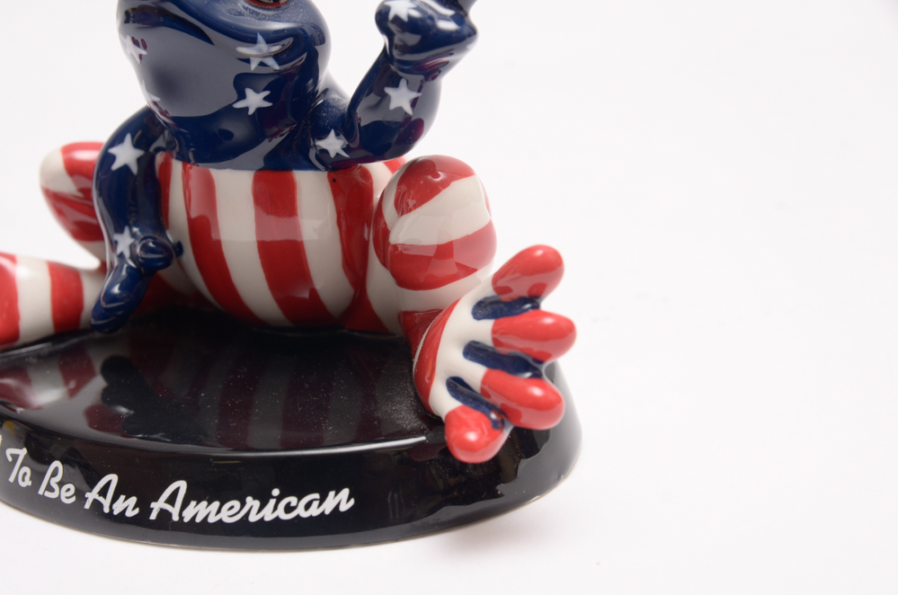 "Proud to Be An American Frog" Peace Frogs Figurine