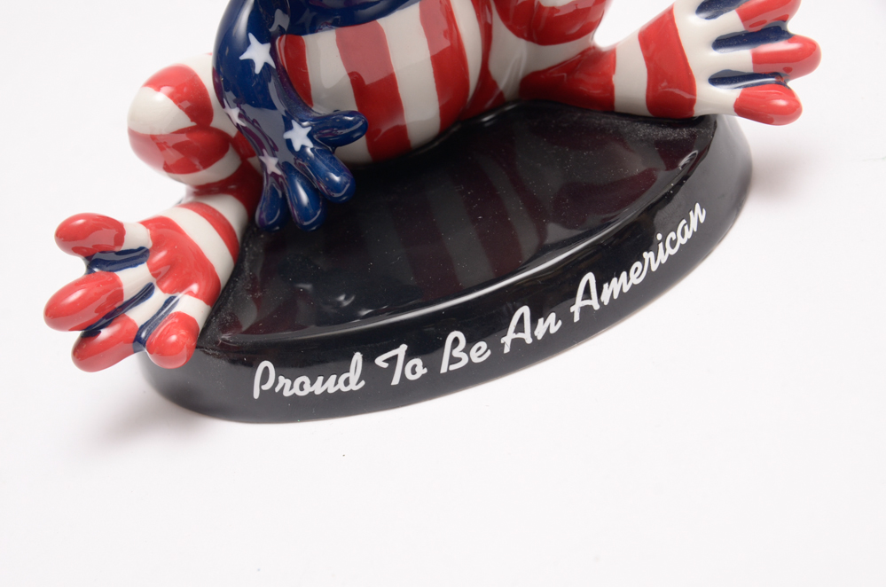 "Proud to Be An American Frog" Peace Frogs Figurine