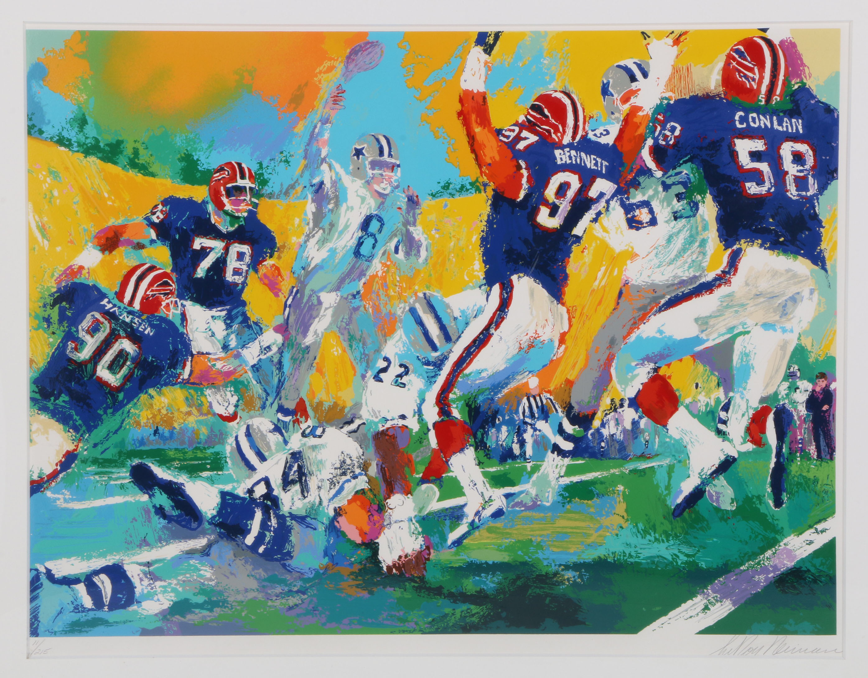 LeRoy Neiman Signed Limited Edition Serigraph "Cowboys - Bills Superbowl"