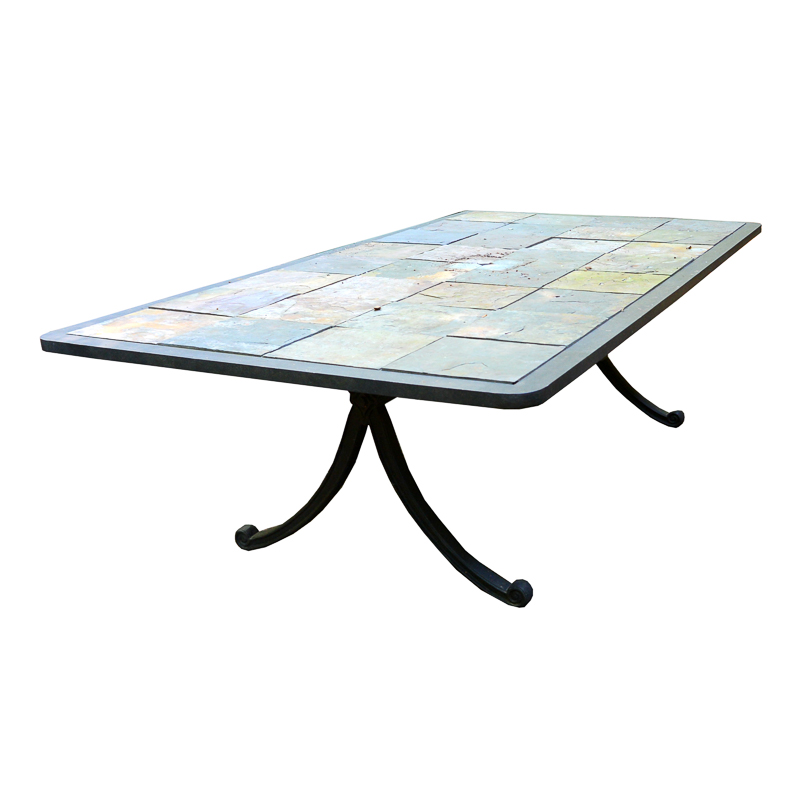 Custom Designed Stone Top Patio Dining Table