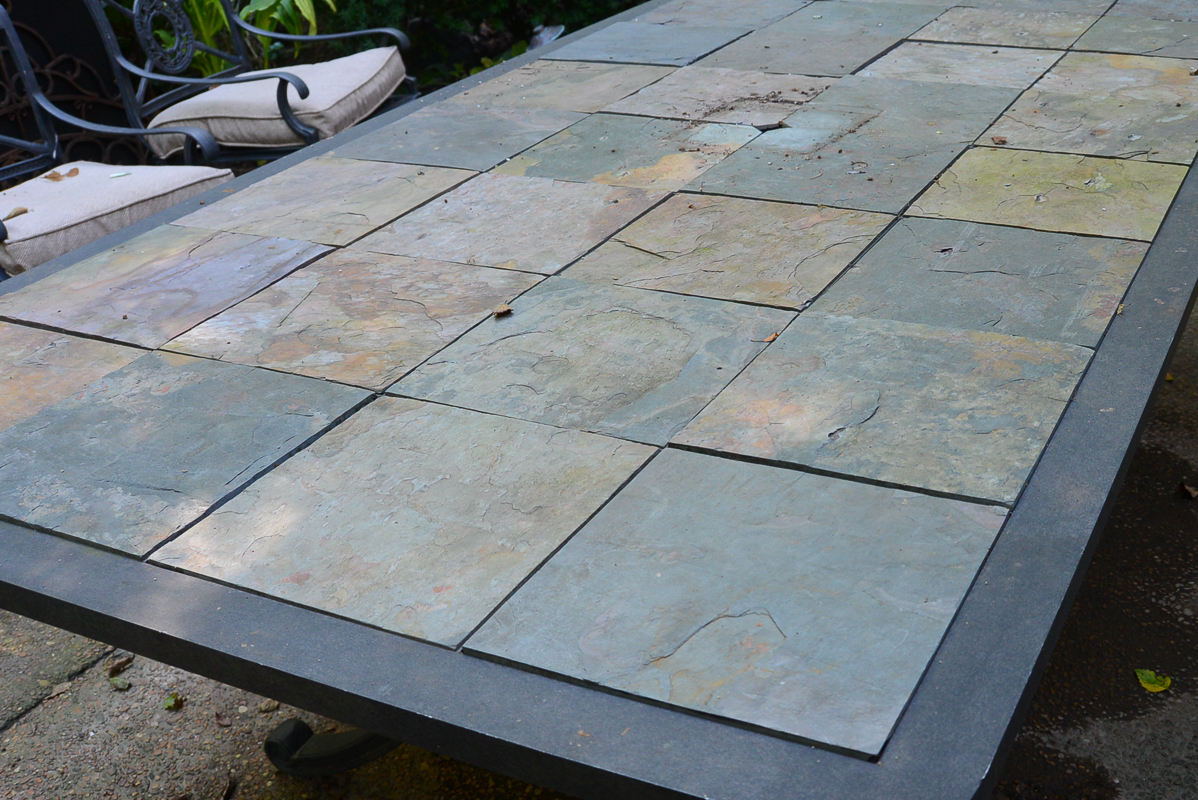 Custom Designed Stone Top Patio Dining Table