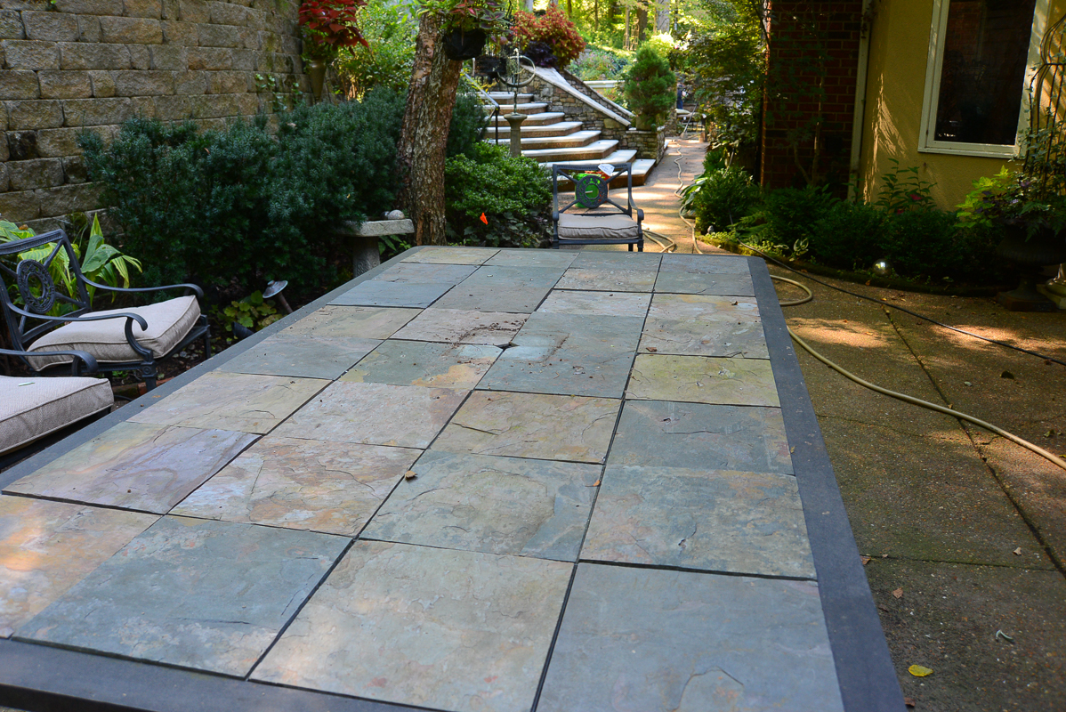 Custom Designed Stone Top Patio Dining Table