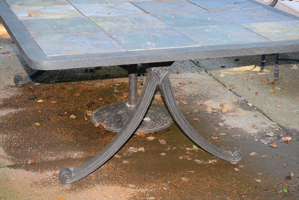 Custom Designed Stone Top Patio Dining Table