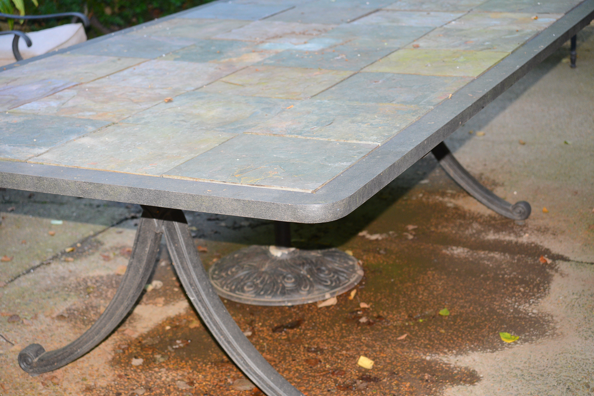 Custom Designed Stone Top Patio Dining Table