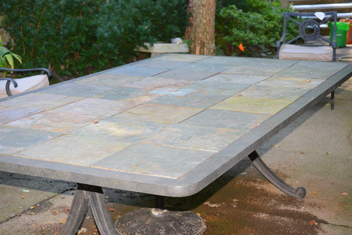 Custom Designed Stone Top Patio Dining Table
