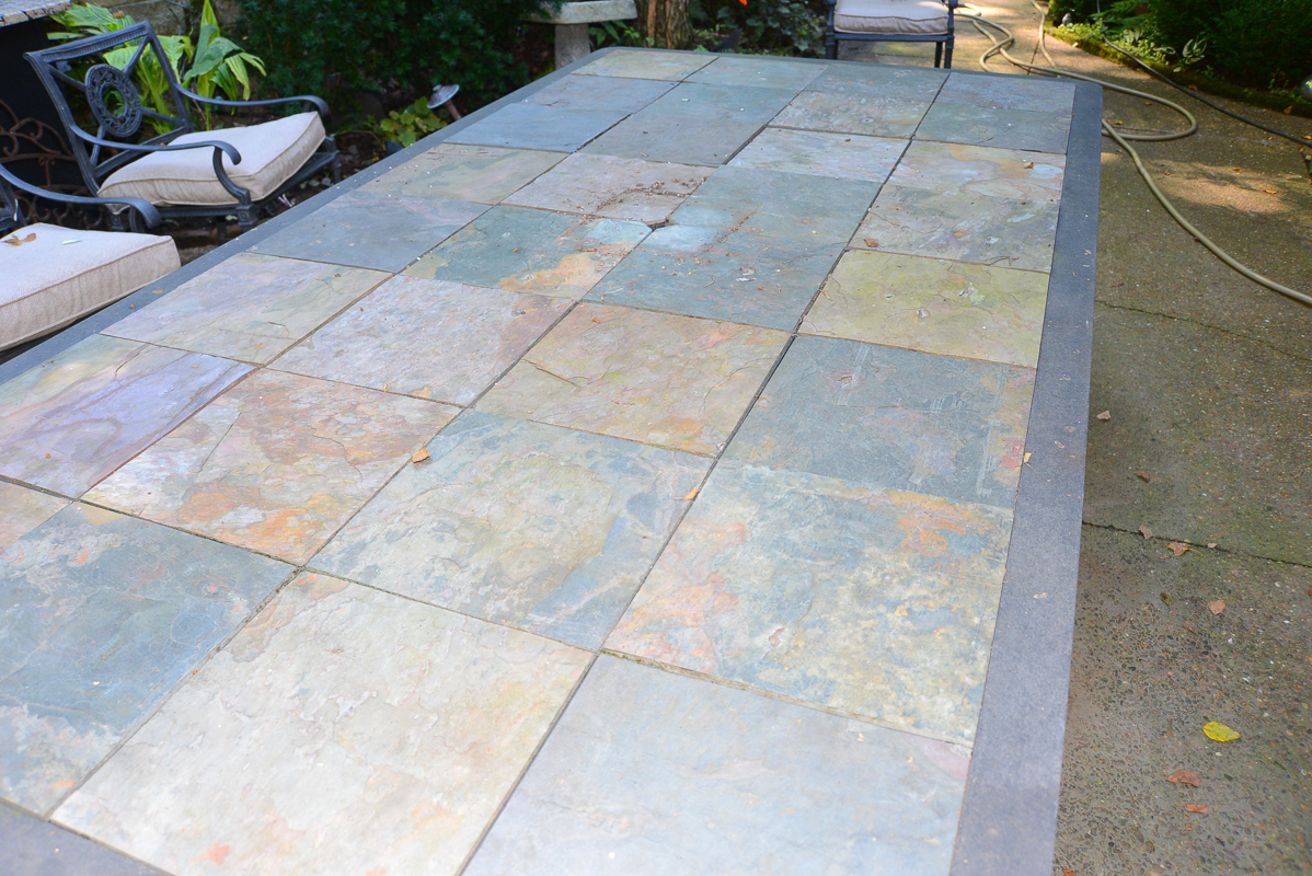 Custom Designed Stone Top Patio Dining Table