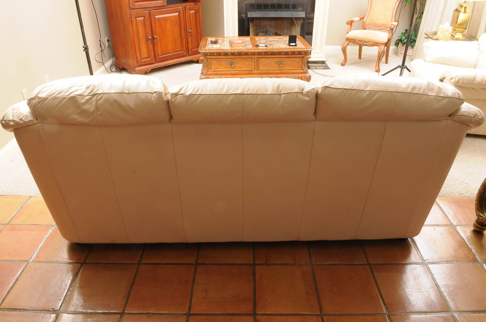 Cream Color Leather Sofa
