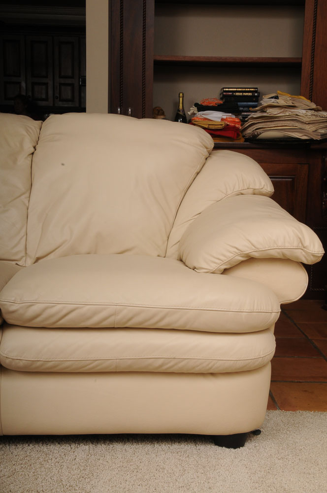 Cream Color Leather Sofa