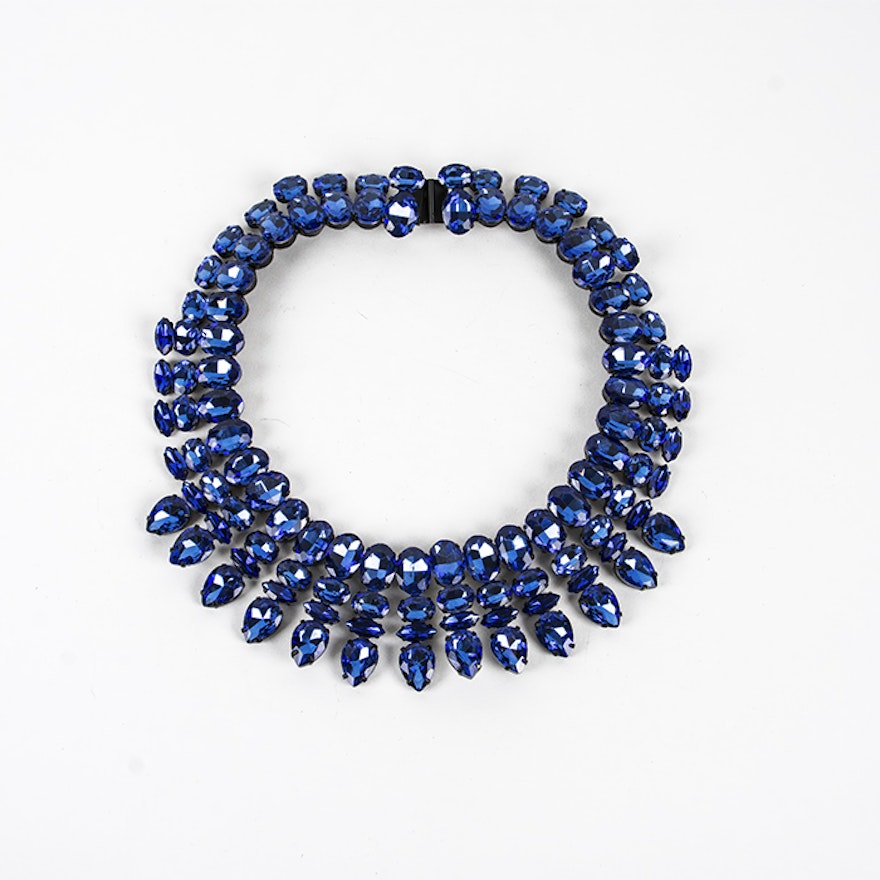 Blue Rhinestone Necklace From nOir