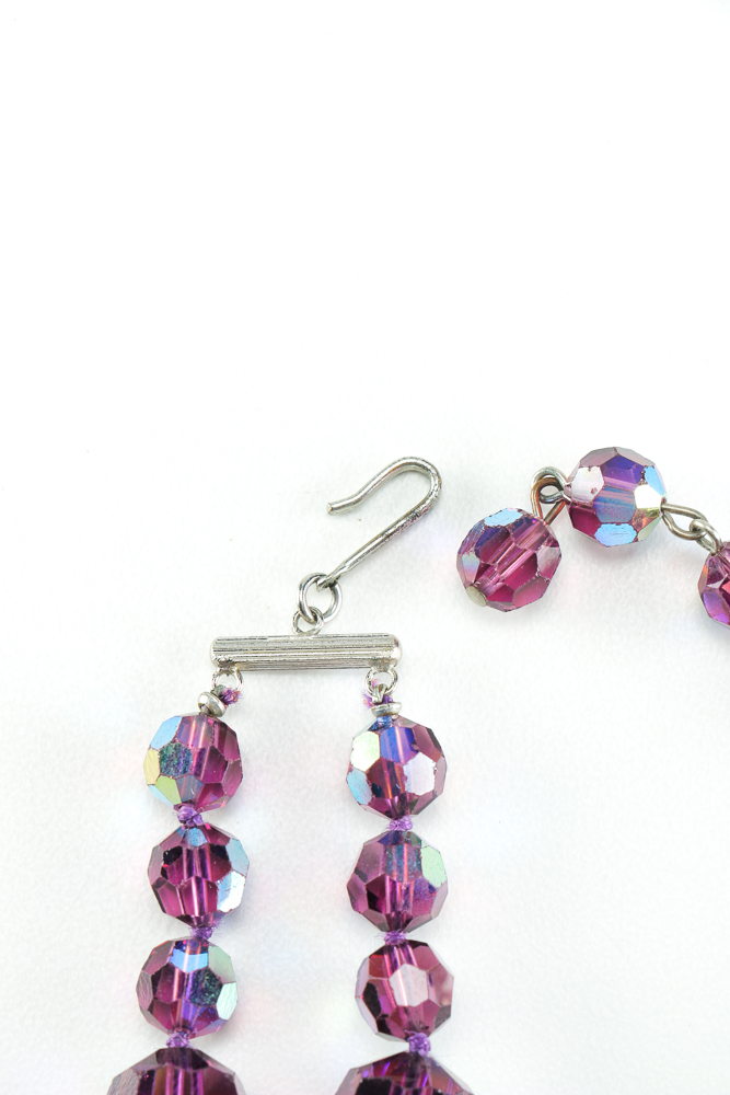Faceted Purple Glass Beaded Set