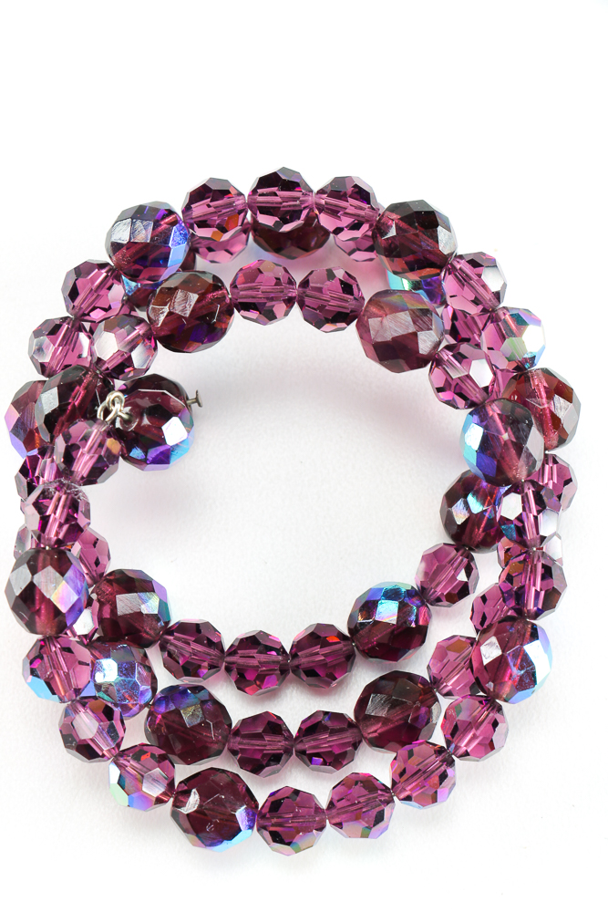 Faceted Purple Glass Beaded Set