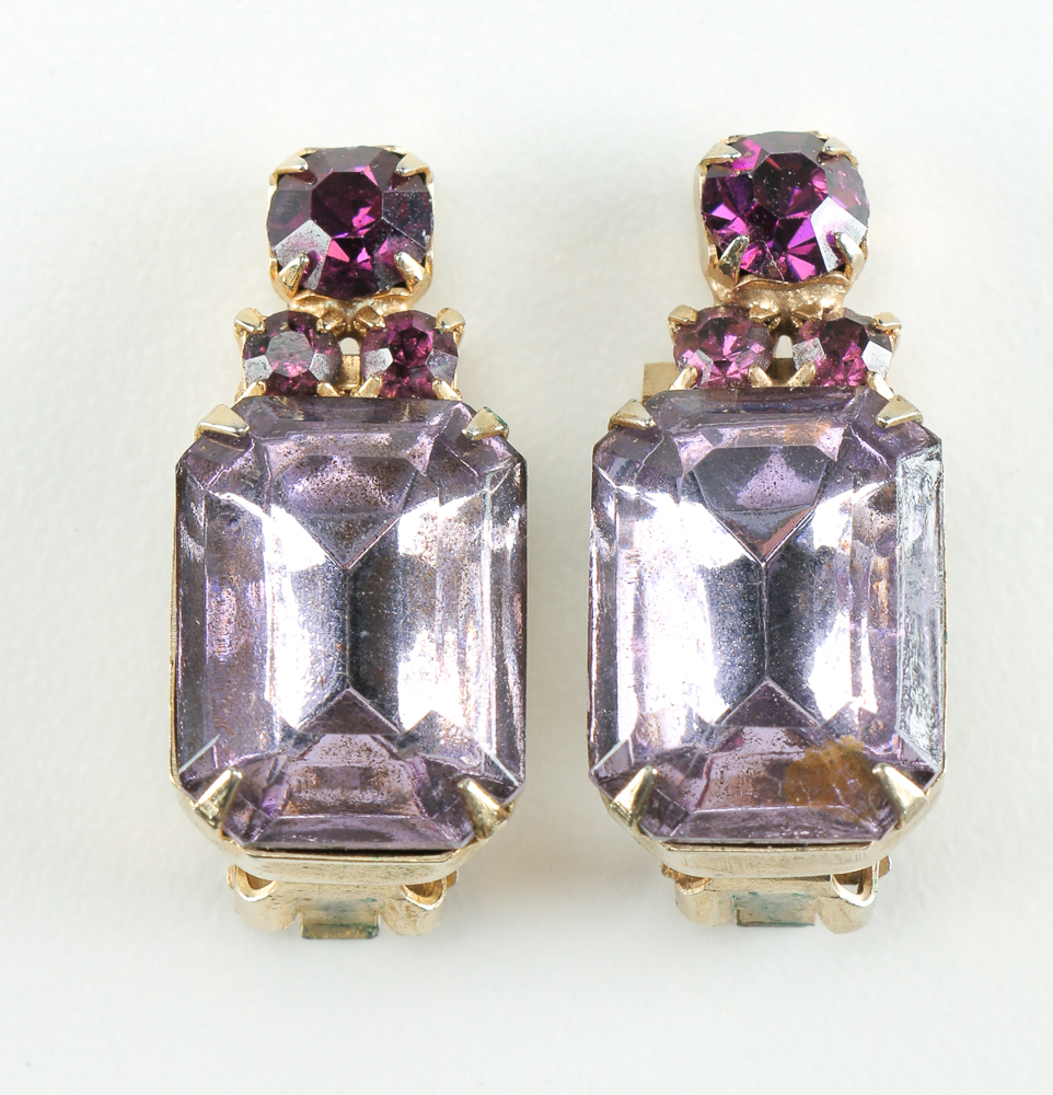 Faceted Purple Glass Beaded Set