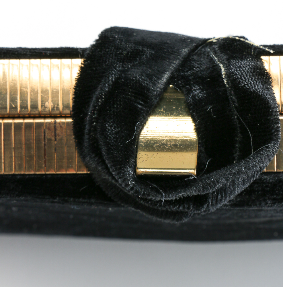 Vintage Makeup Palette Compact and Black Velvet Purse