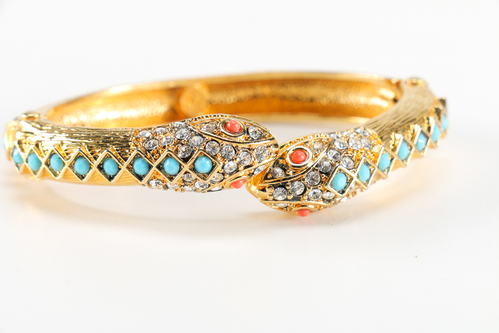 Costume Cuff Bracelet with Double-Headed Snake