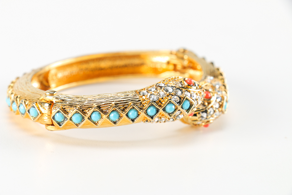 Costume Cuff Bracelet with Double-Headed Snake