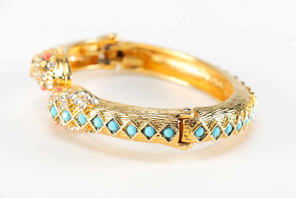 Costume Cuff Bracelet with Double-Headed Snake