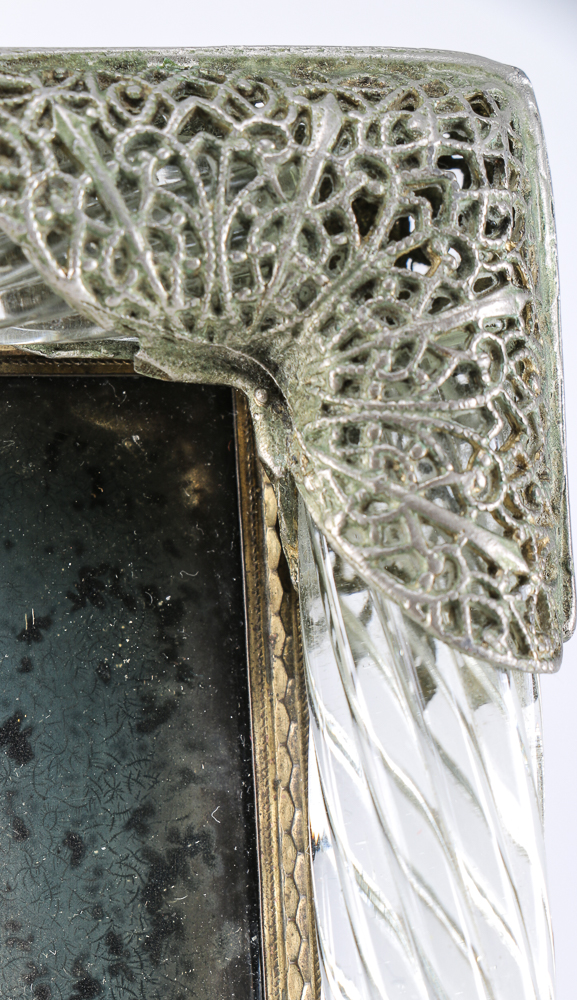 1881 Rogers Silver Plate Serving Tray and Filigree Mirror Tray