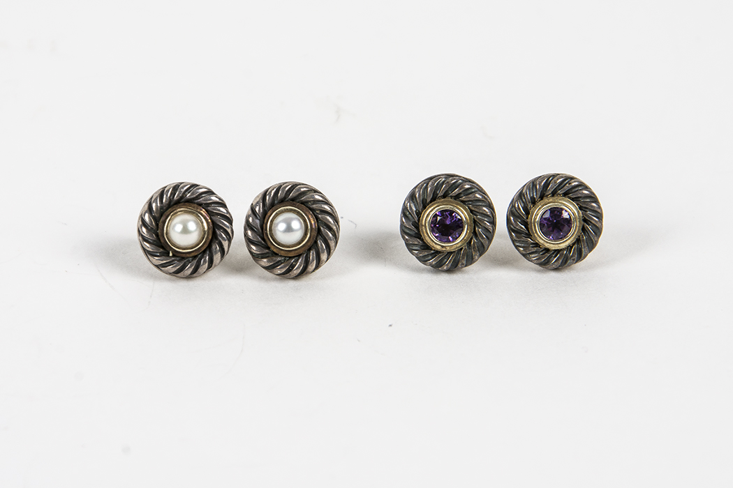 David Yurman 14K Gold and Sterling Silver Earrings