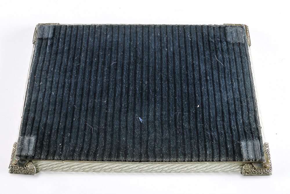 1881 Rogers Silver Plate Serving Tray and Filigree Mirror Tray