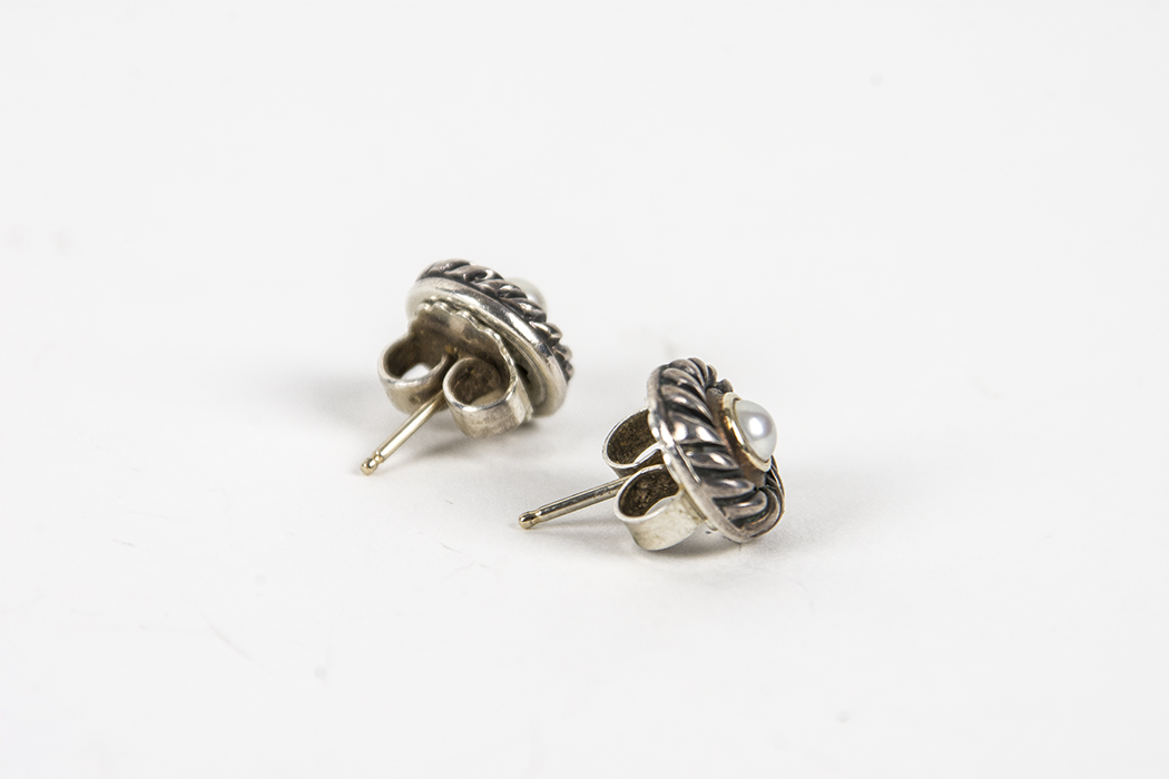 David Yurman 14K Gold and Sterling Silver Earrings