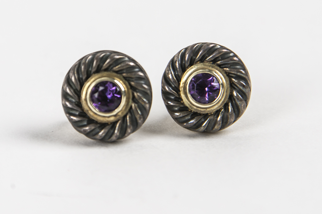 David Yurman 14K Gold and Sterling Silver Earrings