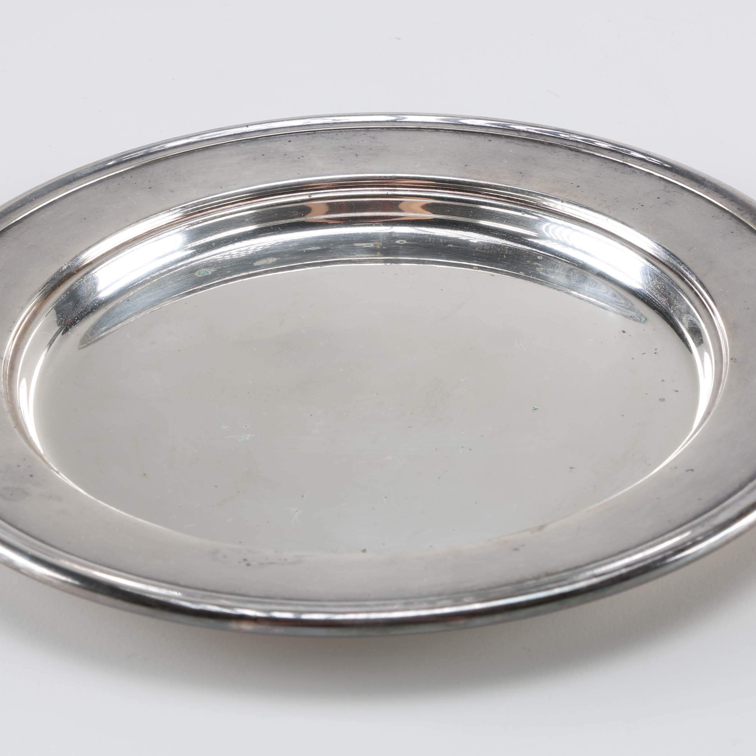 1950s Gorham Plated Silver Covered Serving Dish and Glasses
