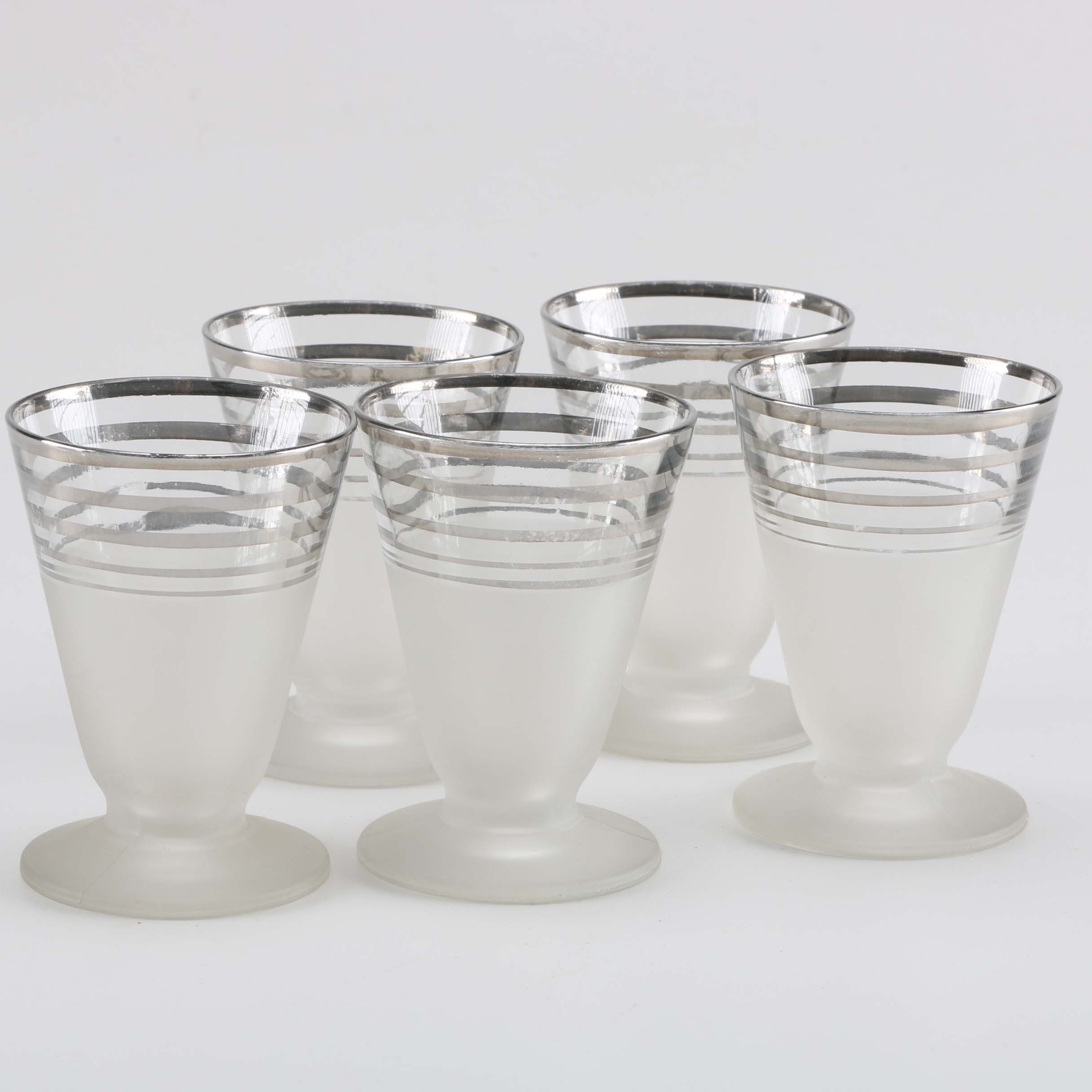 1950s Gorham Plated Silver Covered Serving Dish and Glasses