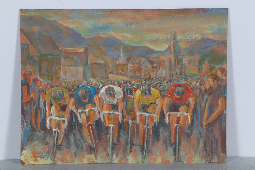 John Schweikhard Original Oil Painting "Sprint Finish"