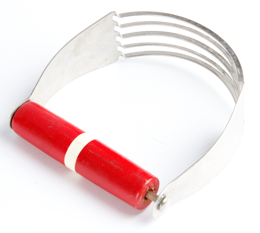 Collection of Mid Century Red and White Stiped MFG Co. Kitchen Utensils