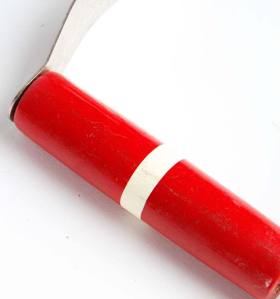 Collection of Mid Century Red and White Stiped MFG Co. Kitchen Utensils