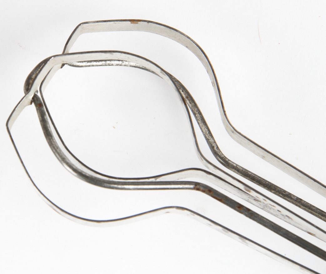 Collection of Mid Century Red and White Stiped MFG Co. Kitchen Utensils