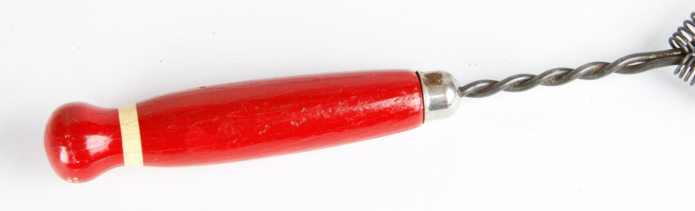 Collection of Mid Century Red and White Stiped MFG Co. Kitchen Utensils