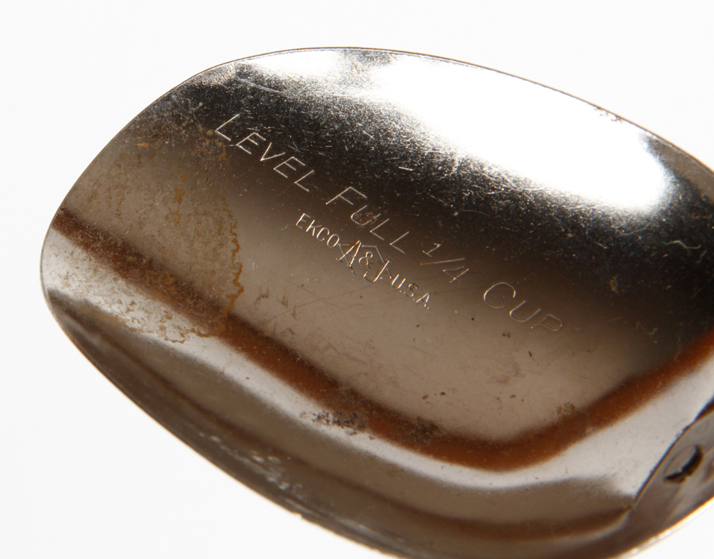 Collection of Mid Century Red and White Stiped MFG Co. Kitchen Utensils