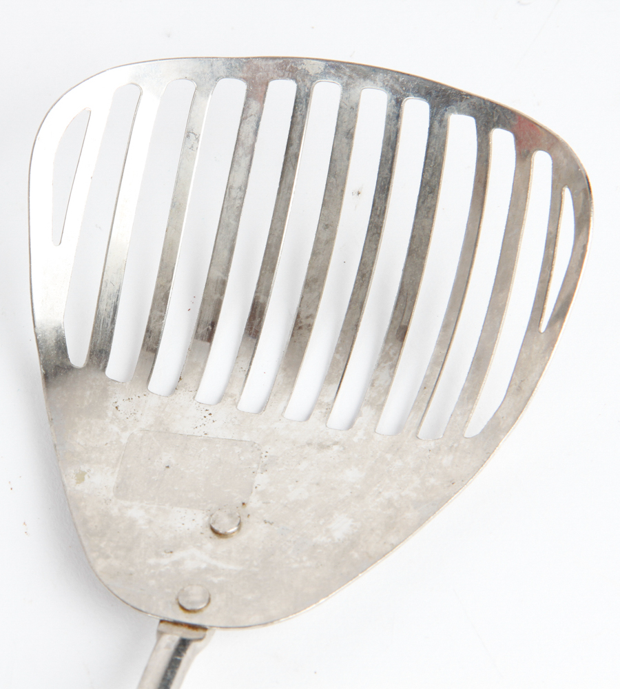 Collection of Mid Century Red and White Stiped MFG Co. Kitchen Utensils