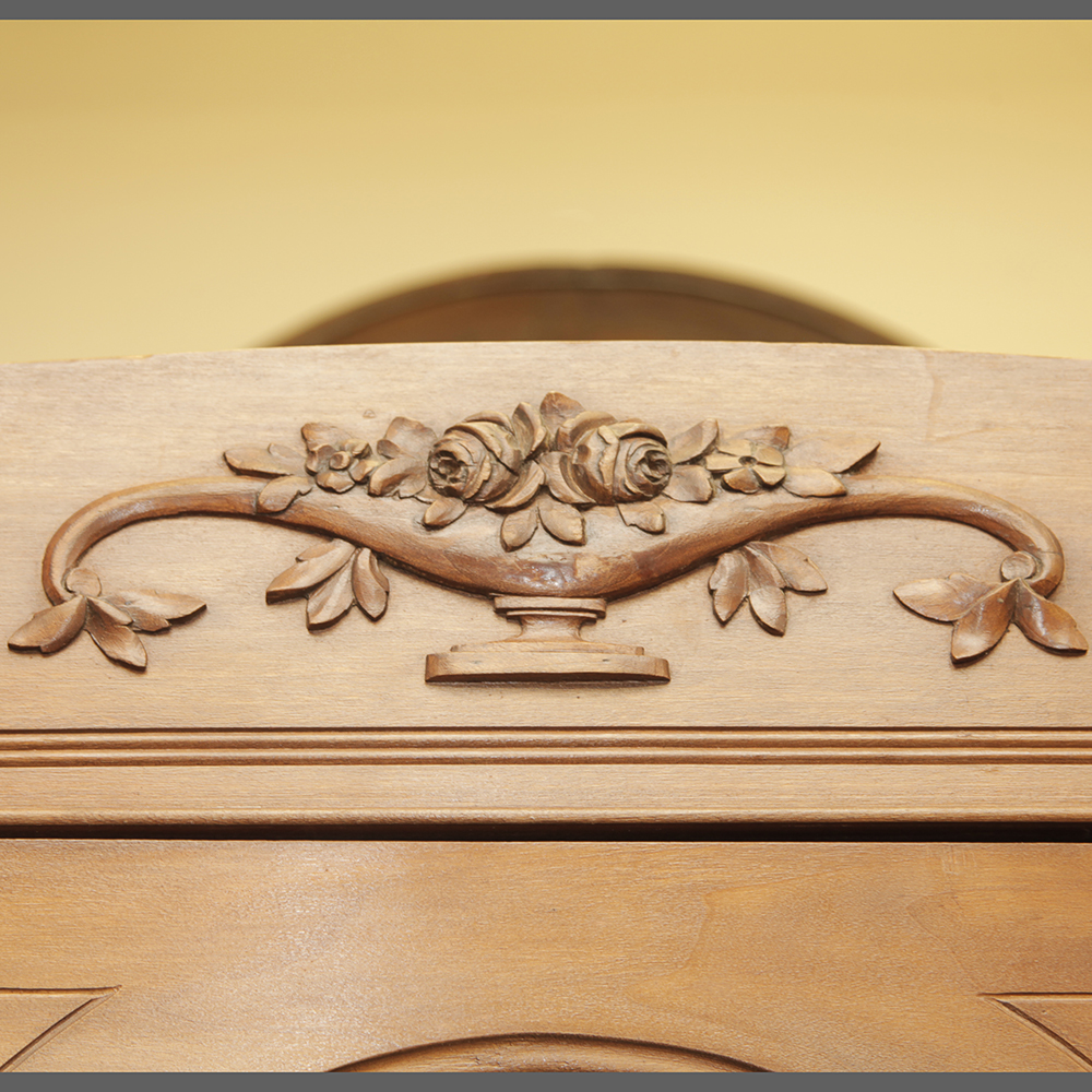 Vintage Maple Wardrobe with Mirrored Door