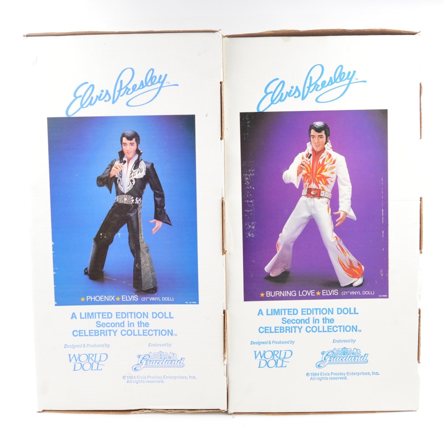 Two Mid-1980s Large Elvis Presley Limited Edition Dolls