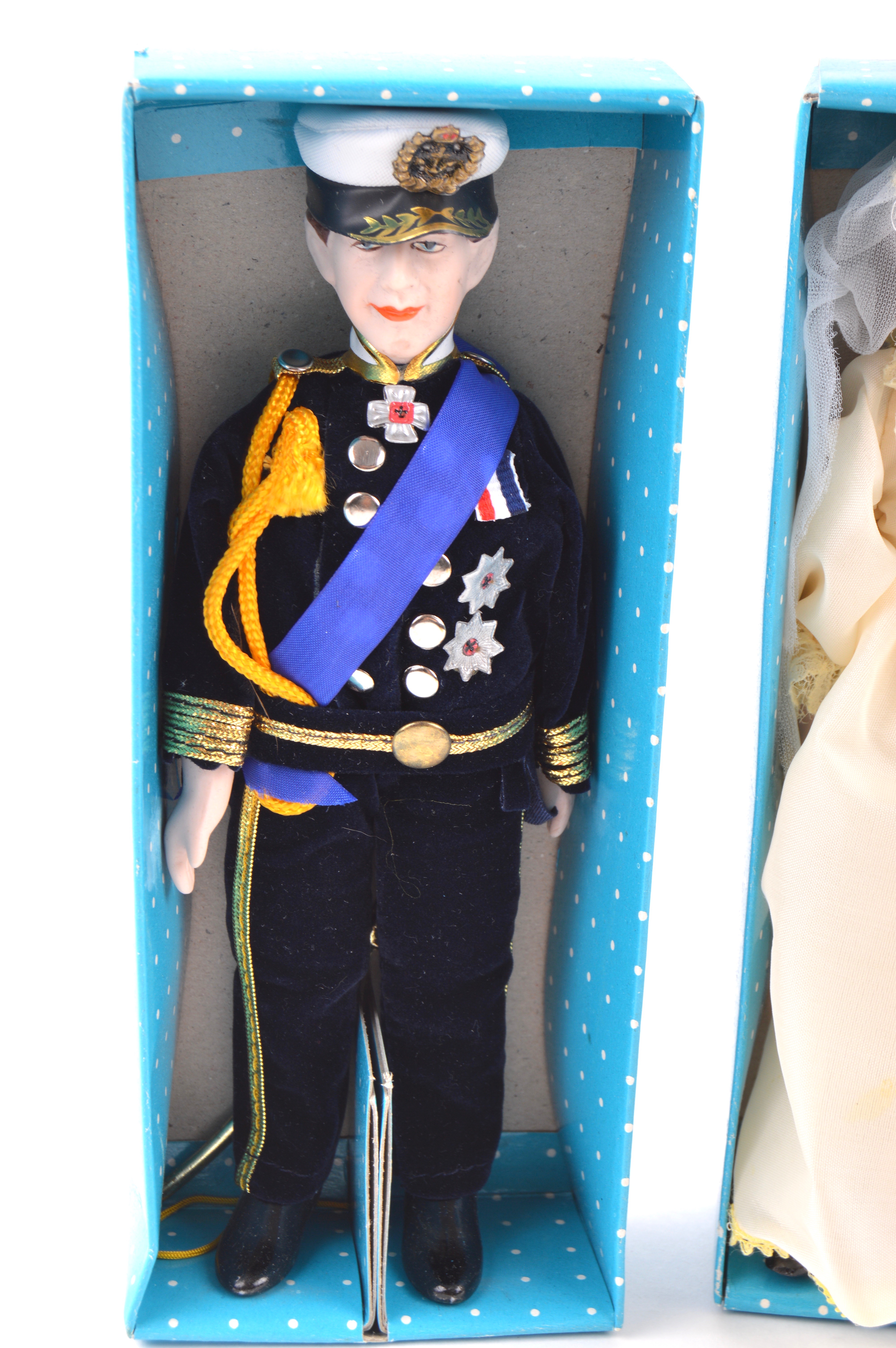 Vintage Princess Diana and Prince Charles Porcelain Dolls