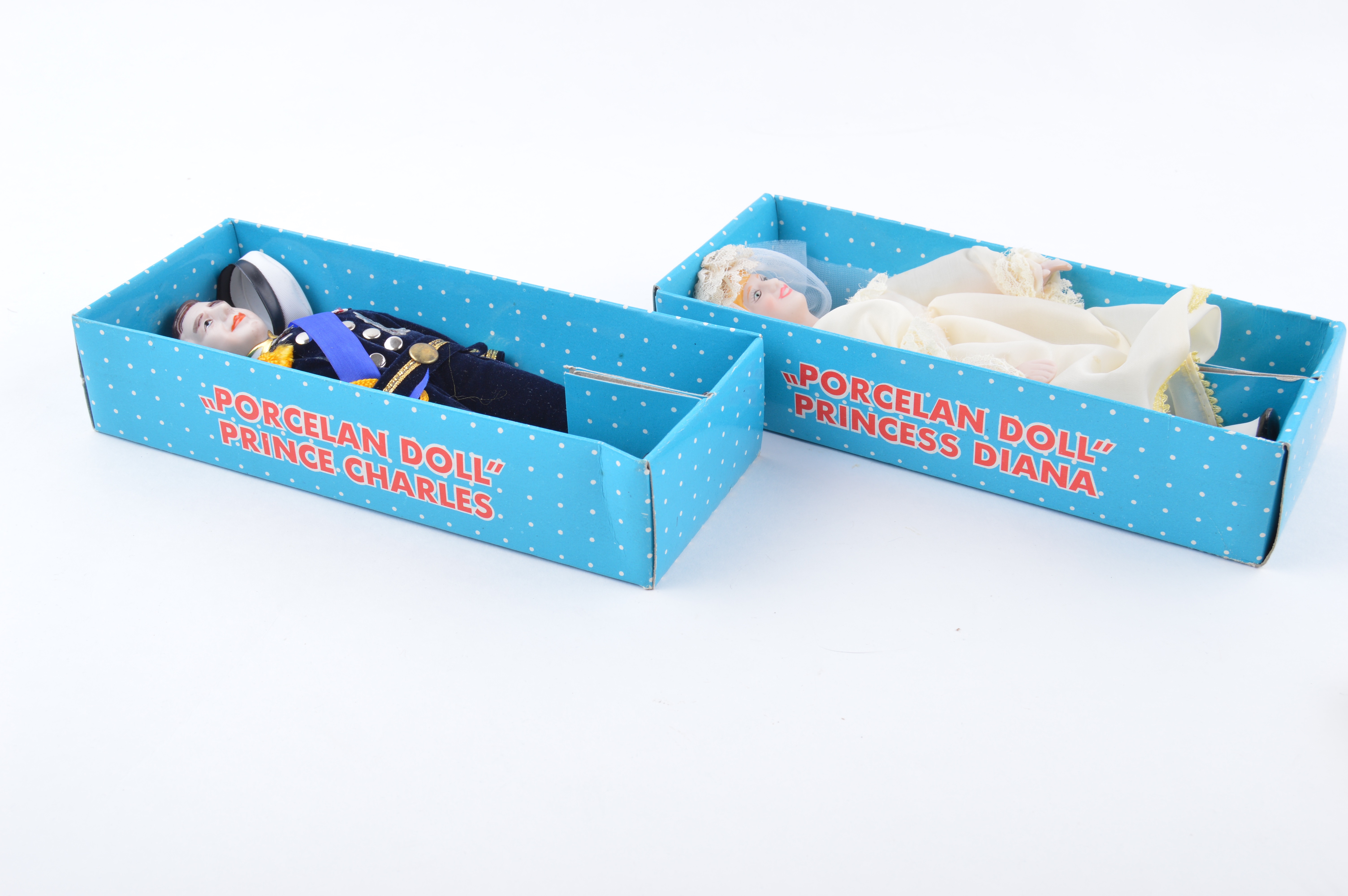 Vintage Princess Diana and Prince Charles Porcelain Dolls