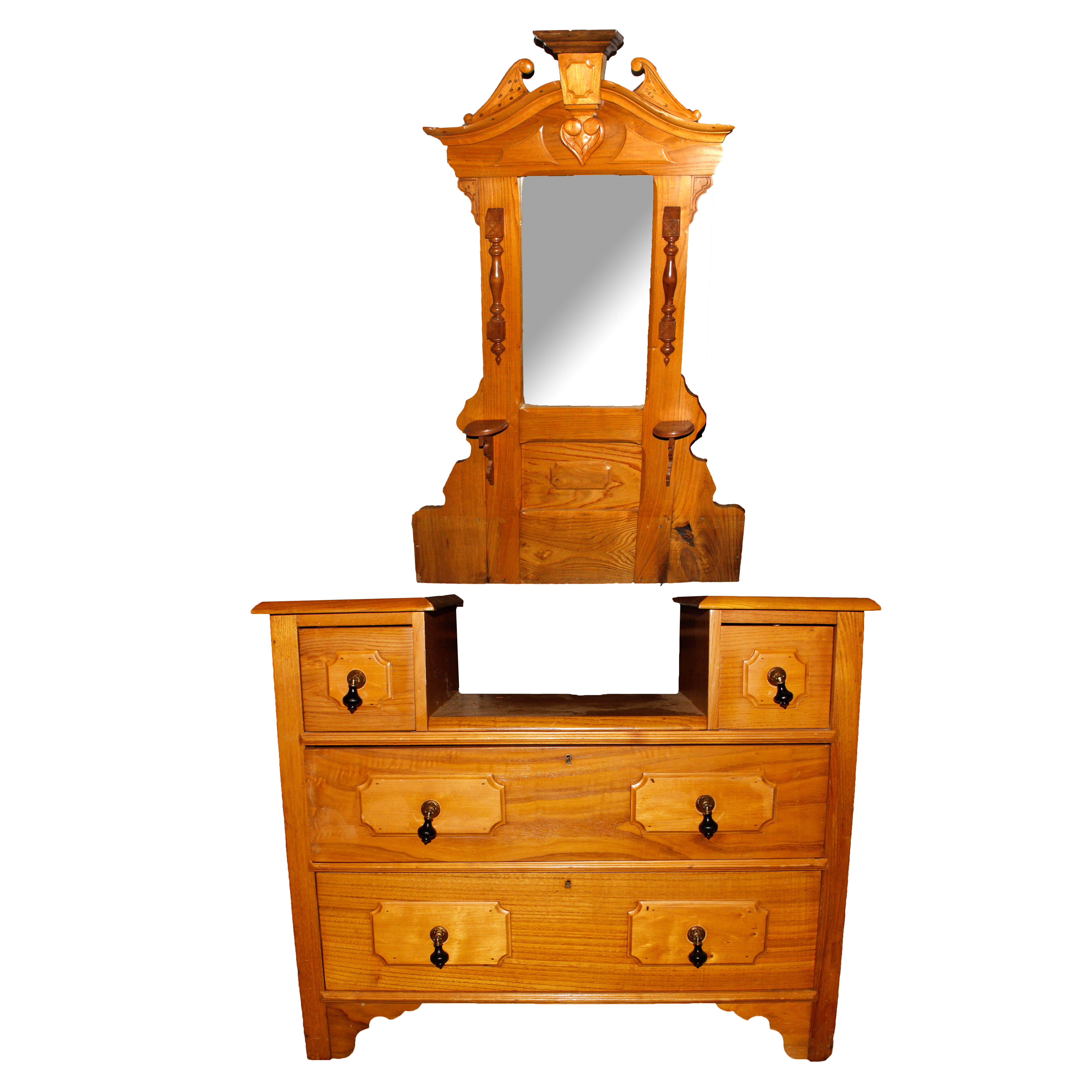 Oak Dresser with Vanity Mirror
