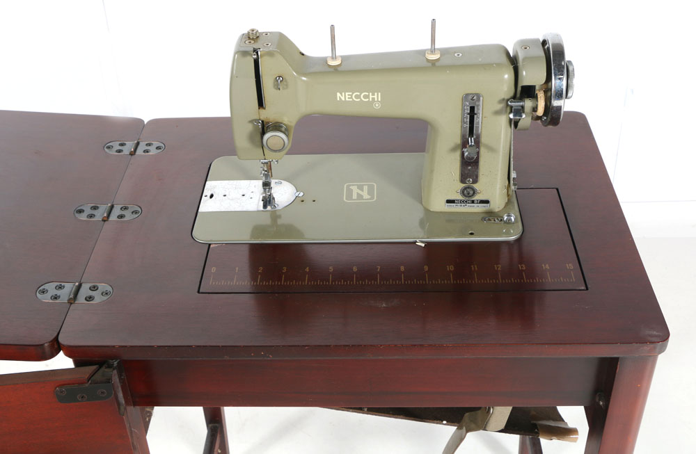 Vintage Necchi Sewing Machine and Table
