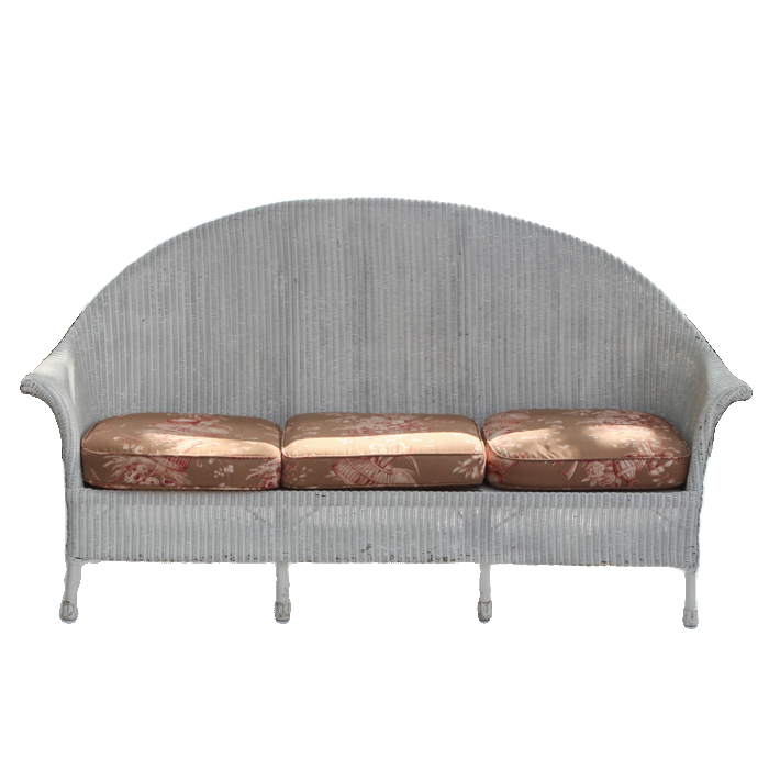 Vintage 1920s Camelback Wicker Sofa