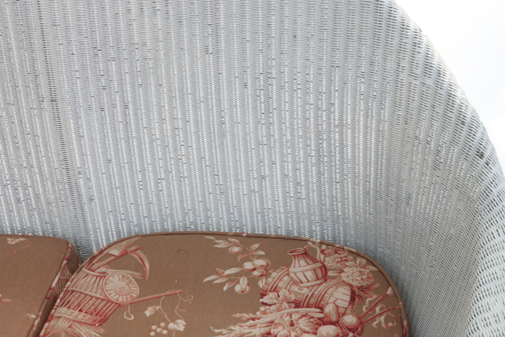 Vintage 1920s Camelback Wicker Sofa