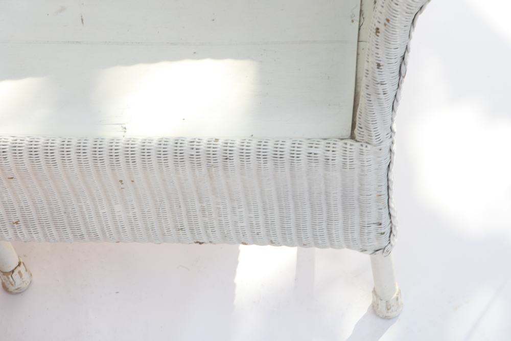 Vintage 1920s Camelback Wicker Sofa