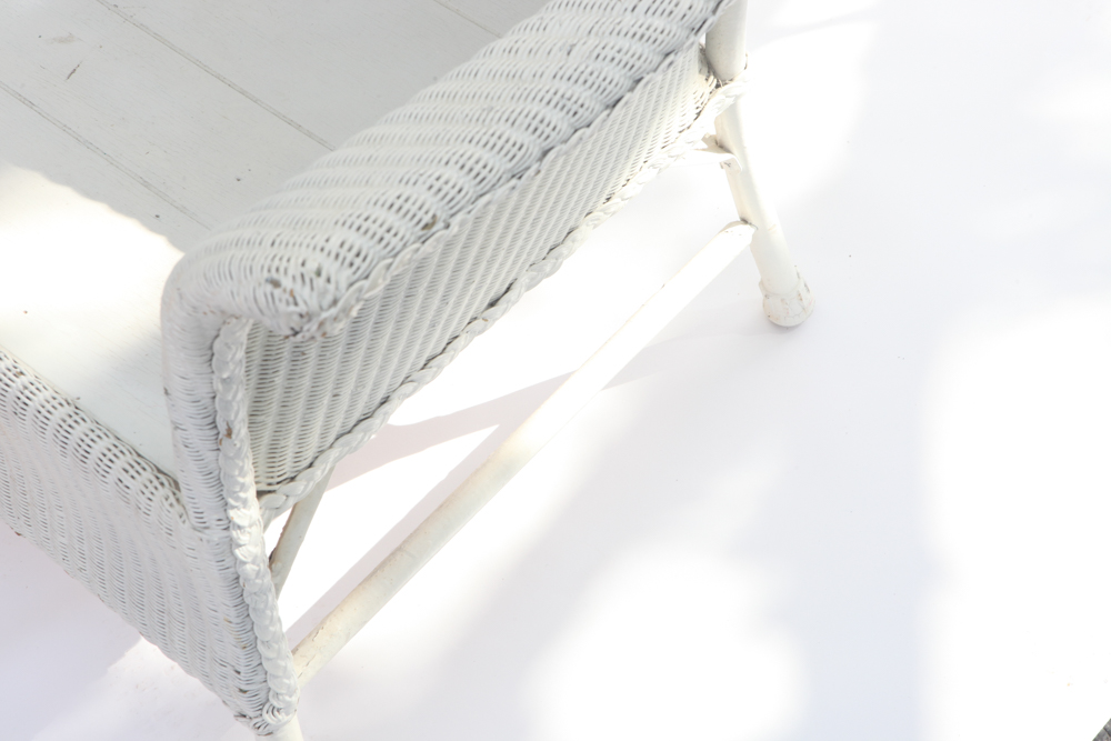 Vintage 1920s Camelback Wicker Sofa