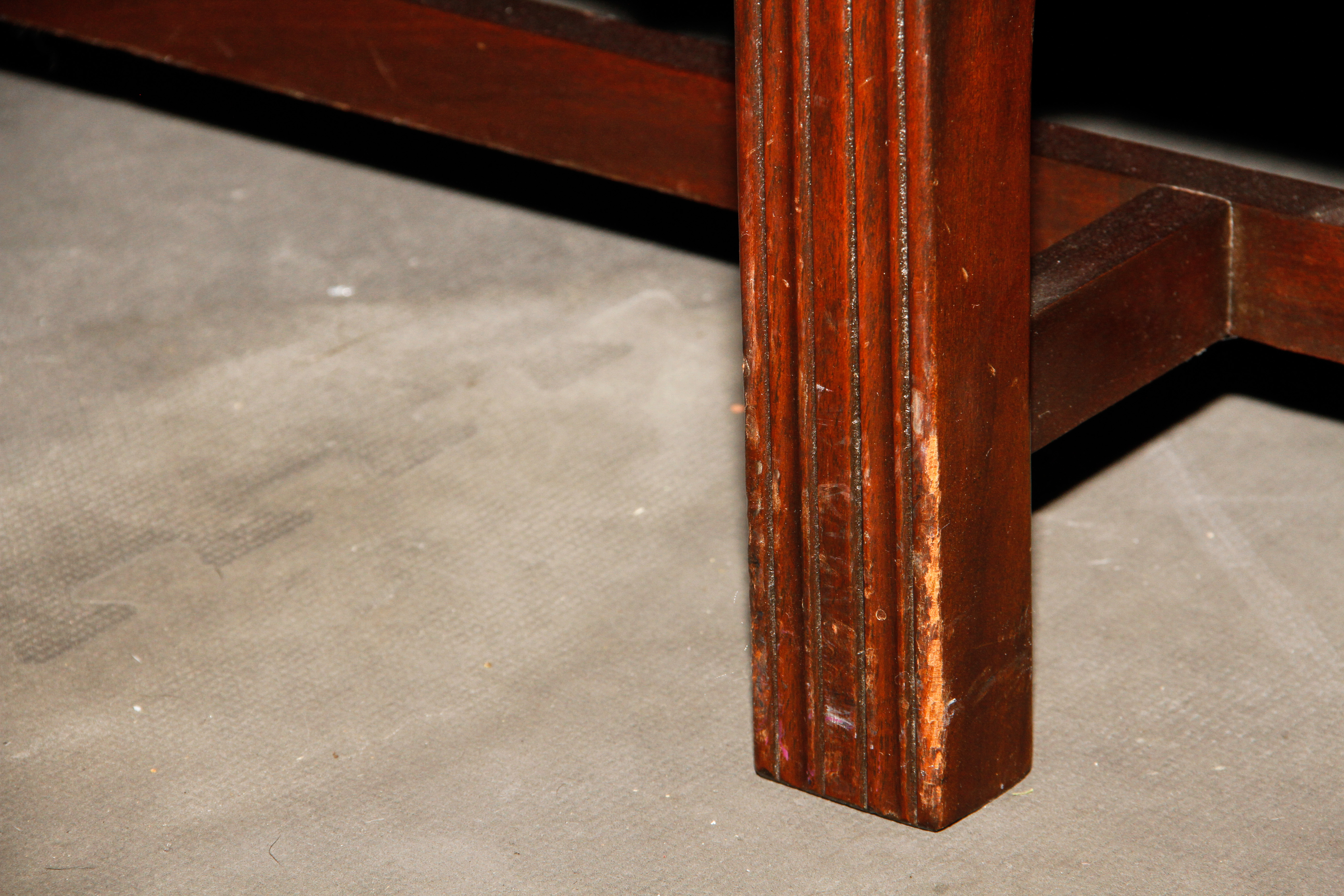 Vintage Navy Leather Tufted Sofa