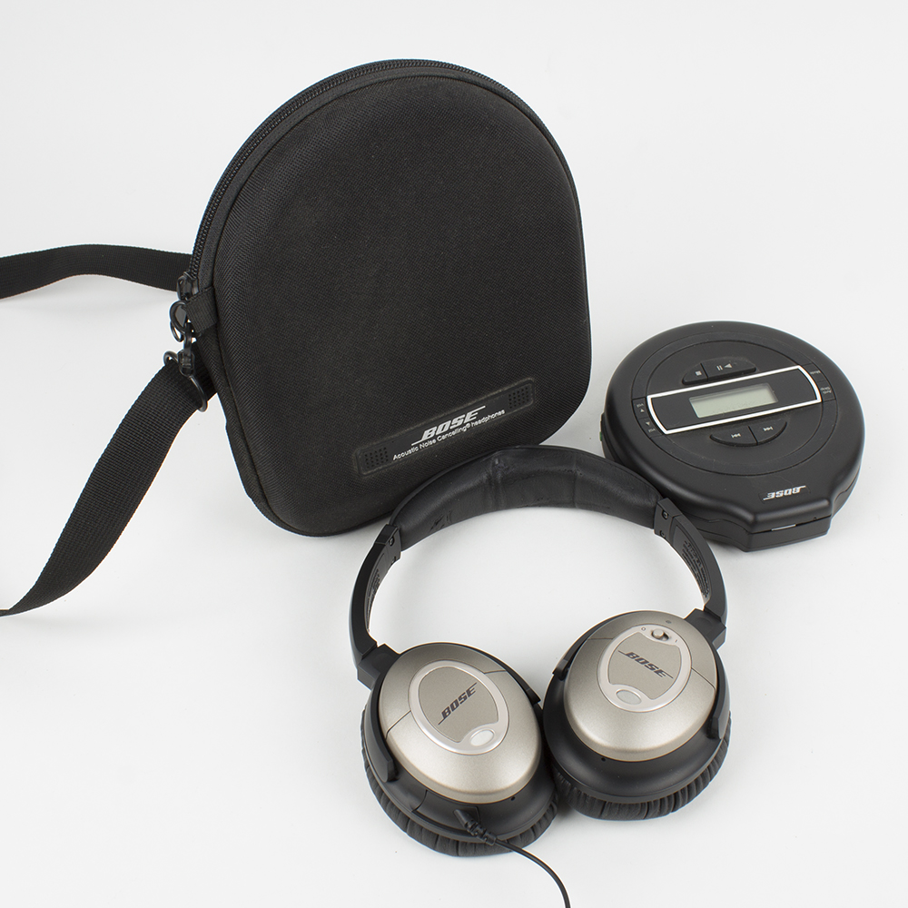 Bose "Quiet Comfort" Noise-Canceling Headphones and Portable CD Player