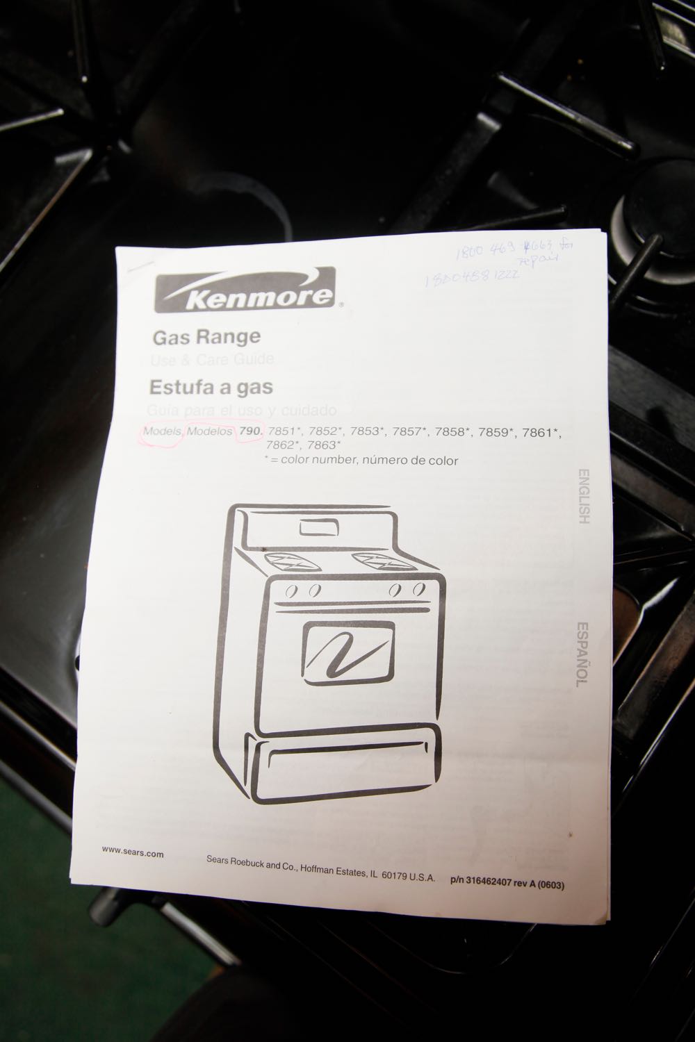 Kenmore Model 790 Gas Range