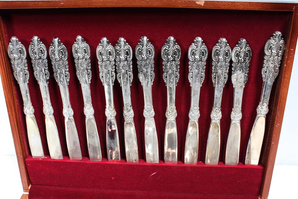 Set of Baroque by Godinger Silver Plate Flatware Set
